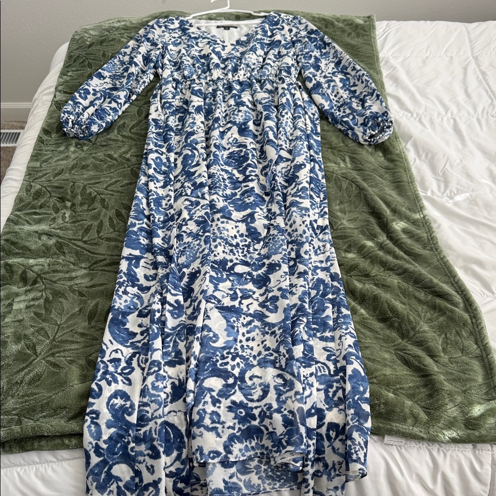 INC International Concepts Blue and White Dress